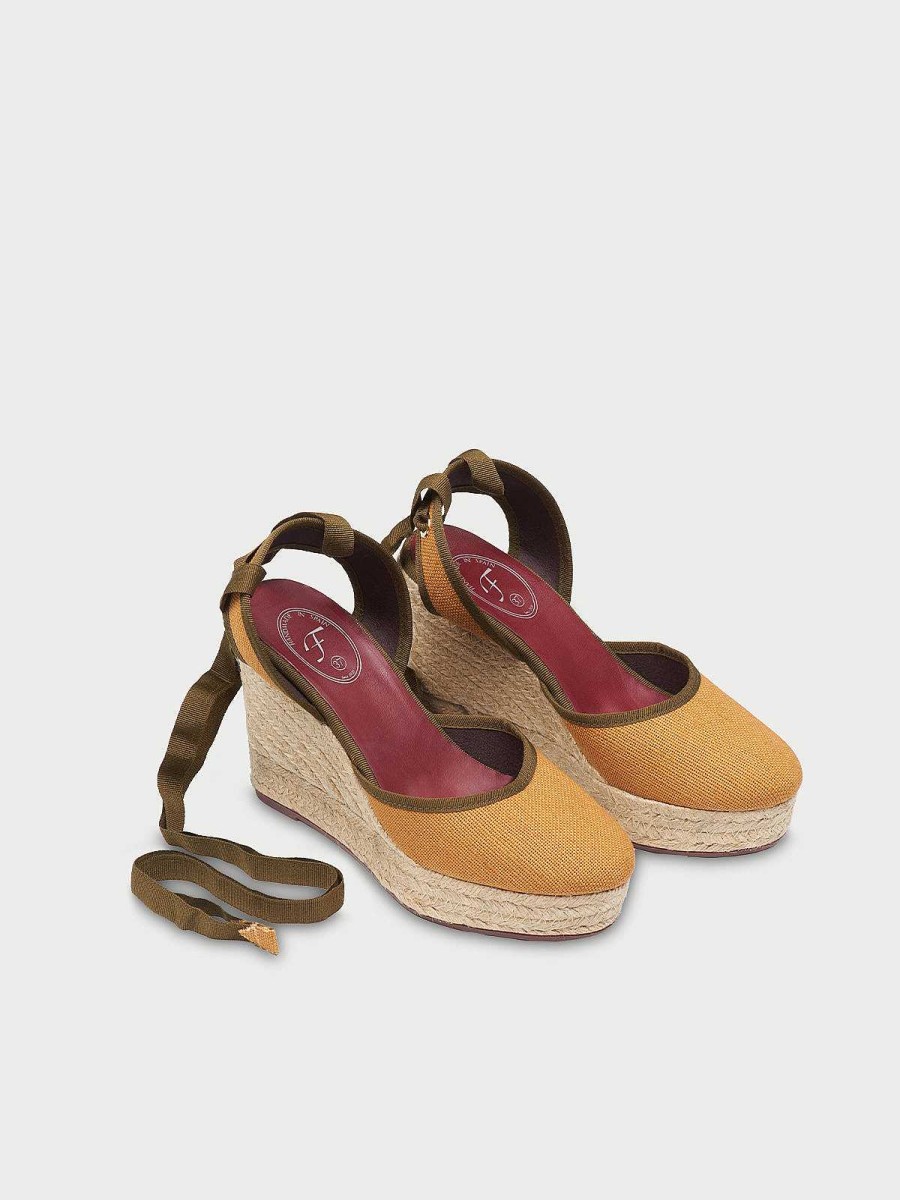 Mujer Flabelus Tacones | Fiesta Espadrilles Mustard