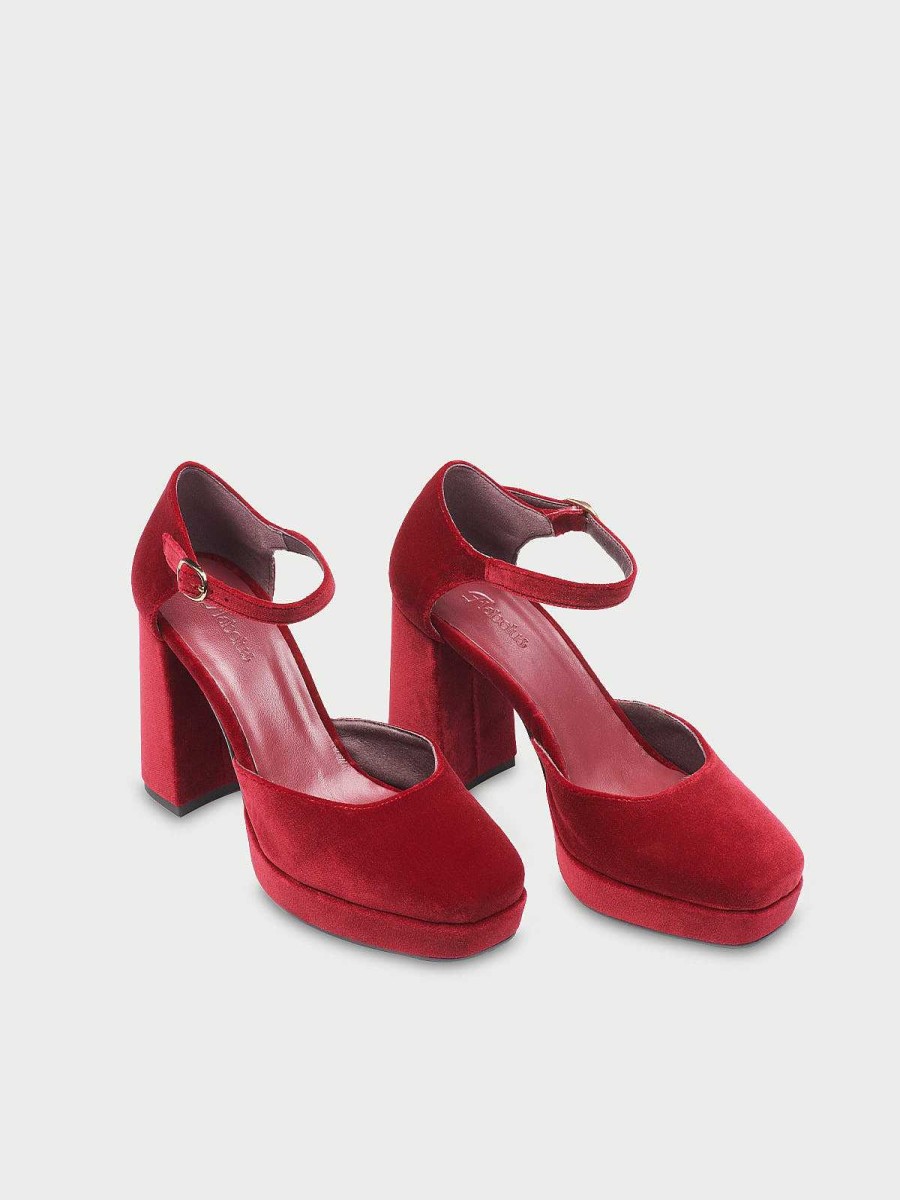 Mujer Flabelus Tacones | Tacones Flamencos Rojo