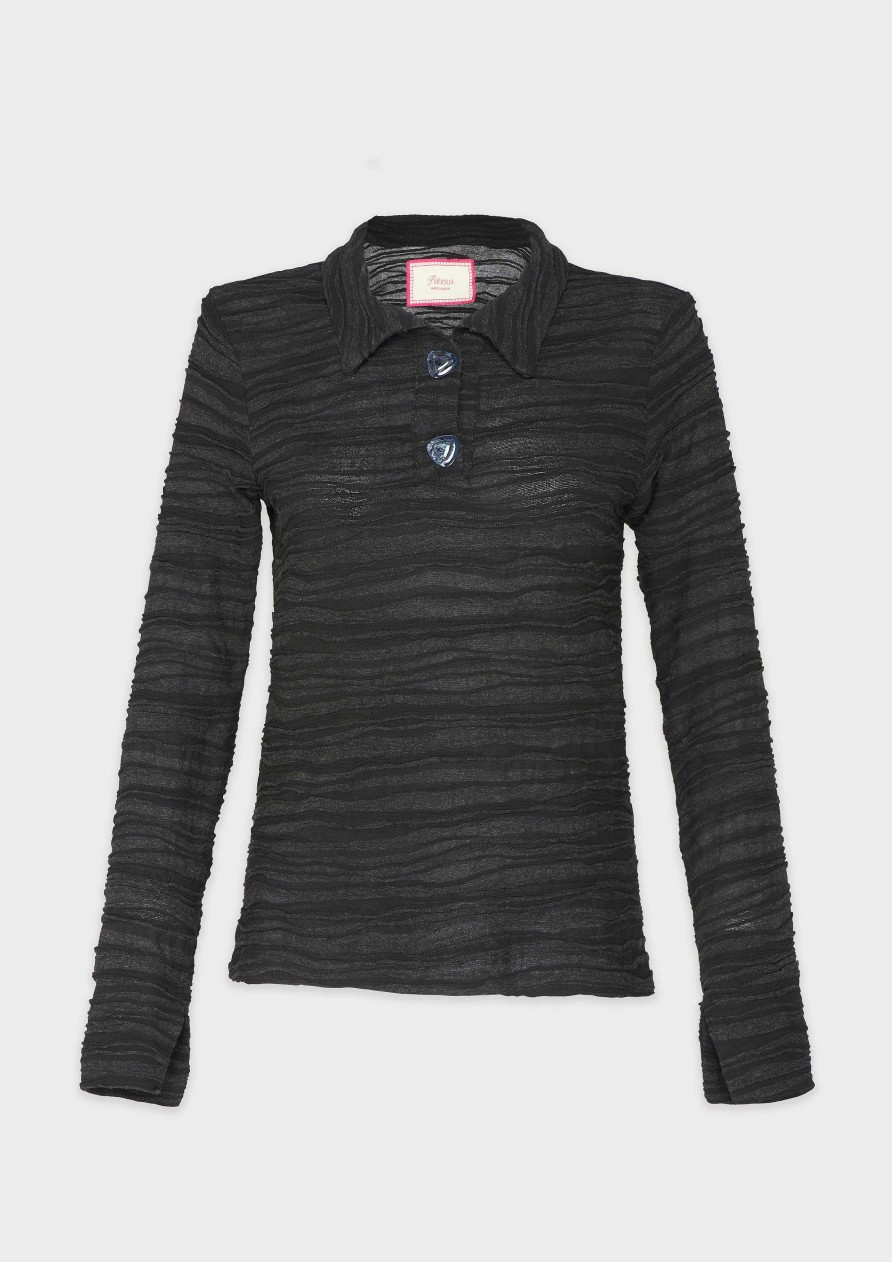 Mujer Flabelus Tops | Gatsby Glam Negro