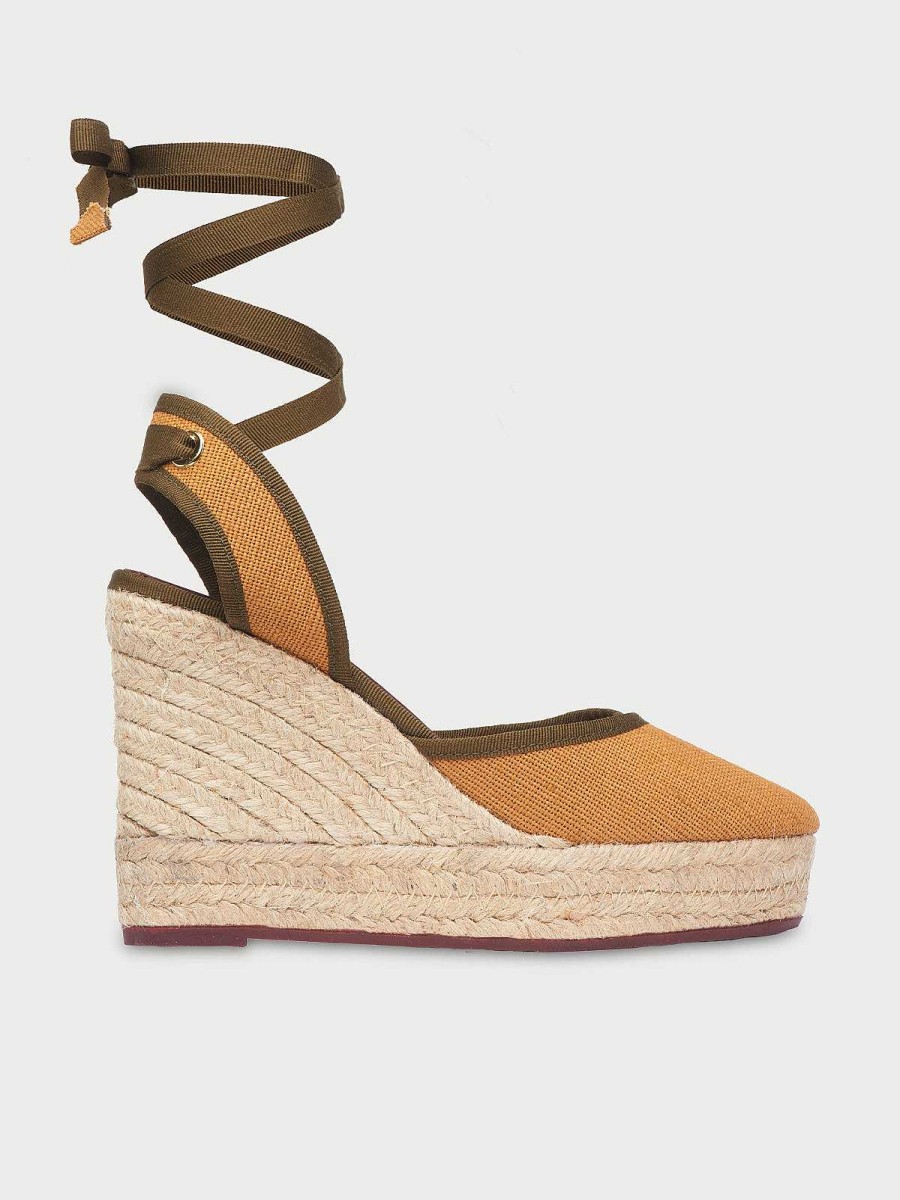 Mujer Flabelus Tacones | Fiesta Espadrilles Mustard